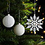White Glitter effect Assorted Decoration, Pack of 50