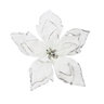 White Glitter effect Poinsettia Christmas tree clip