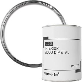 White Gloss Metal & wood paint, 0.75L