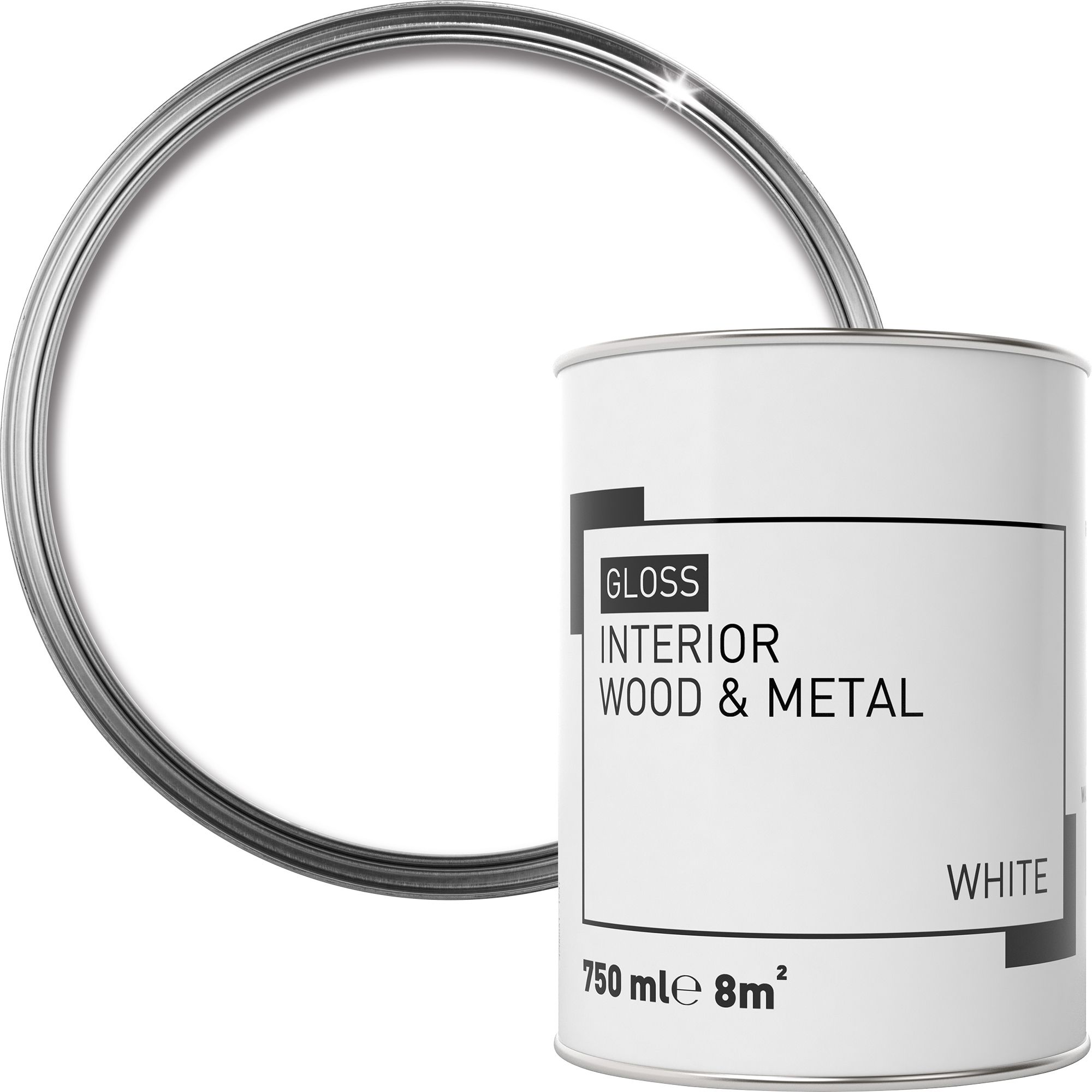 White Gloss Metal & wood paint, 750ml DIY at B&Q