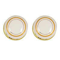 White & gold Porcelain & zinc Round Door knob (Dia)60.5mm, Set