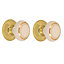 White & gold Porcelain & zinc Round Door knob (Dia)60.5mm, Set