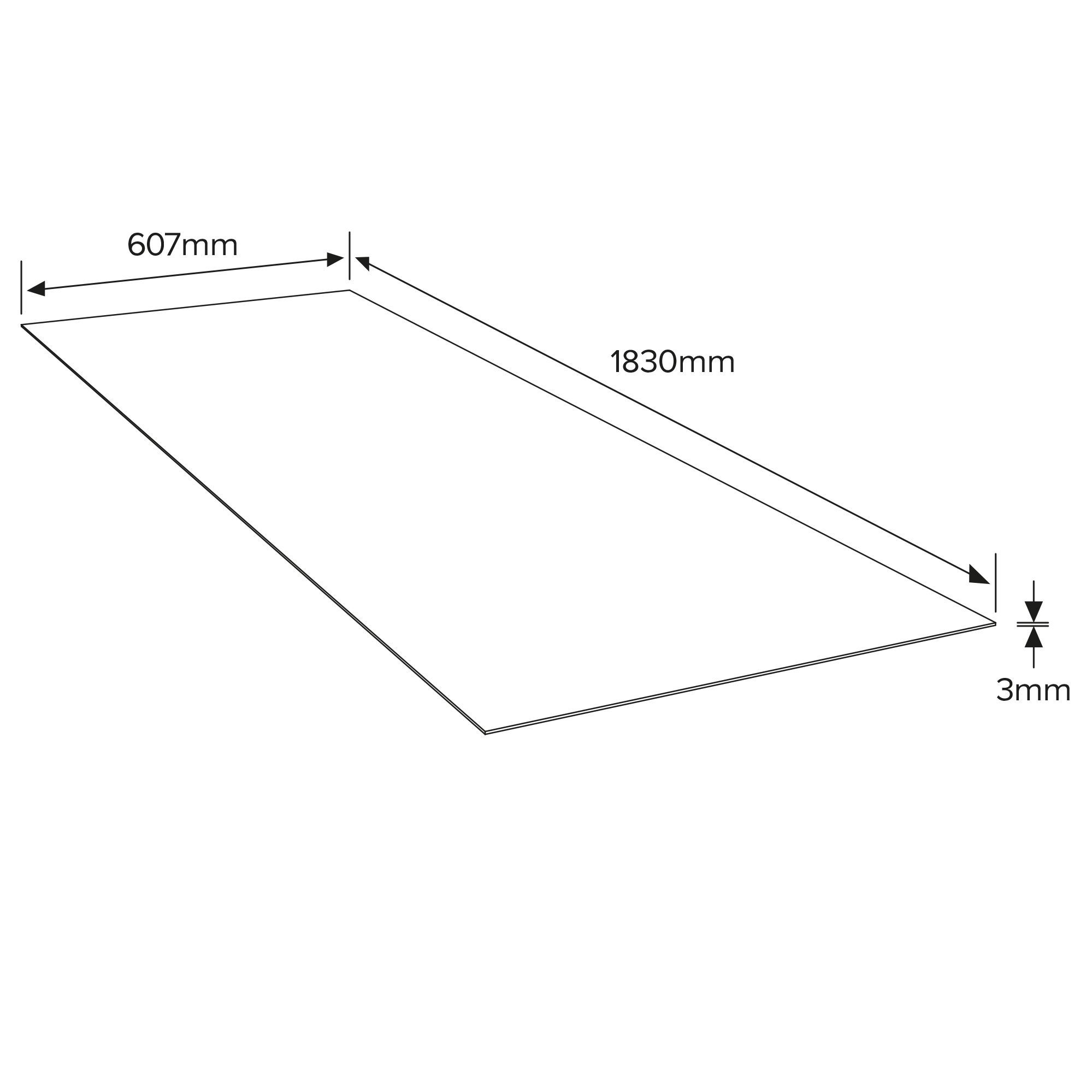 White Hard board Hardboard (L)1830mm (W)607mm (T)3mm