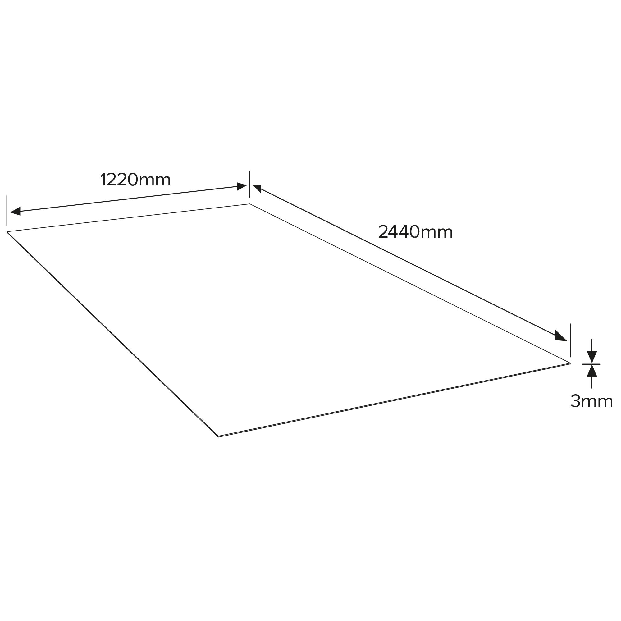White Hardboard (L)2440mm (W)1220mm (T)3mm