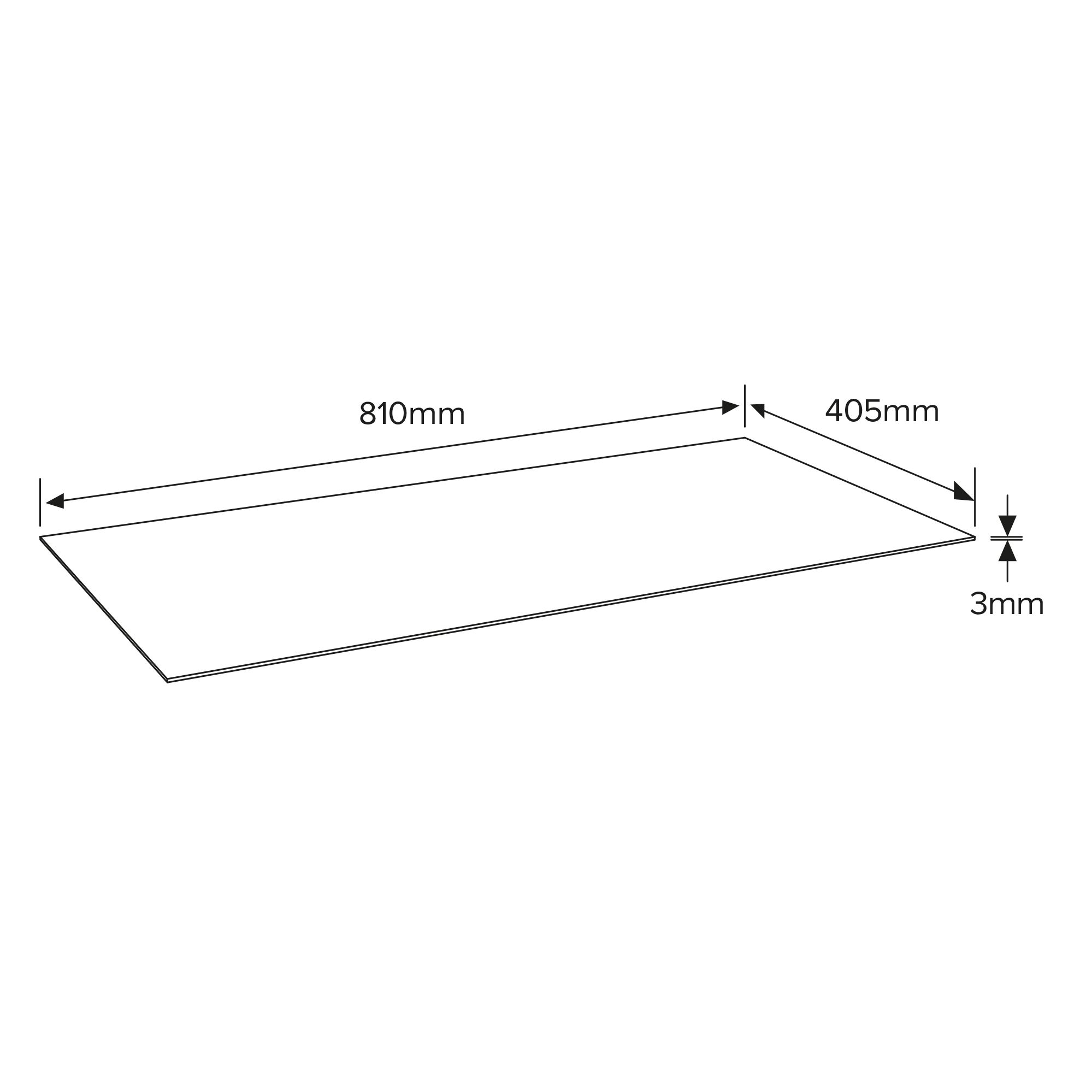 White Hardboard (L)405mm (W)810mm (T)3mm