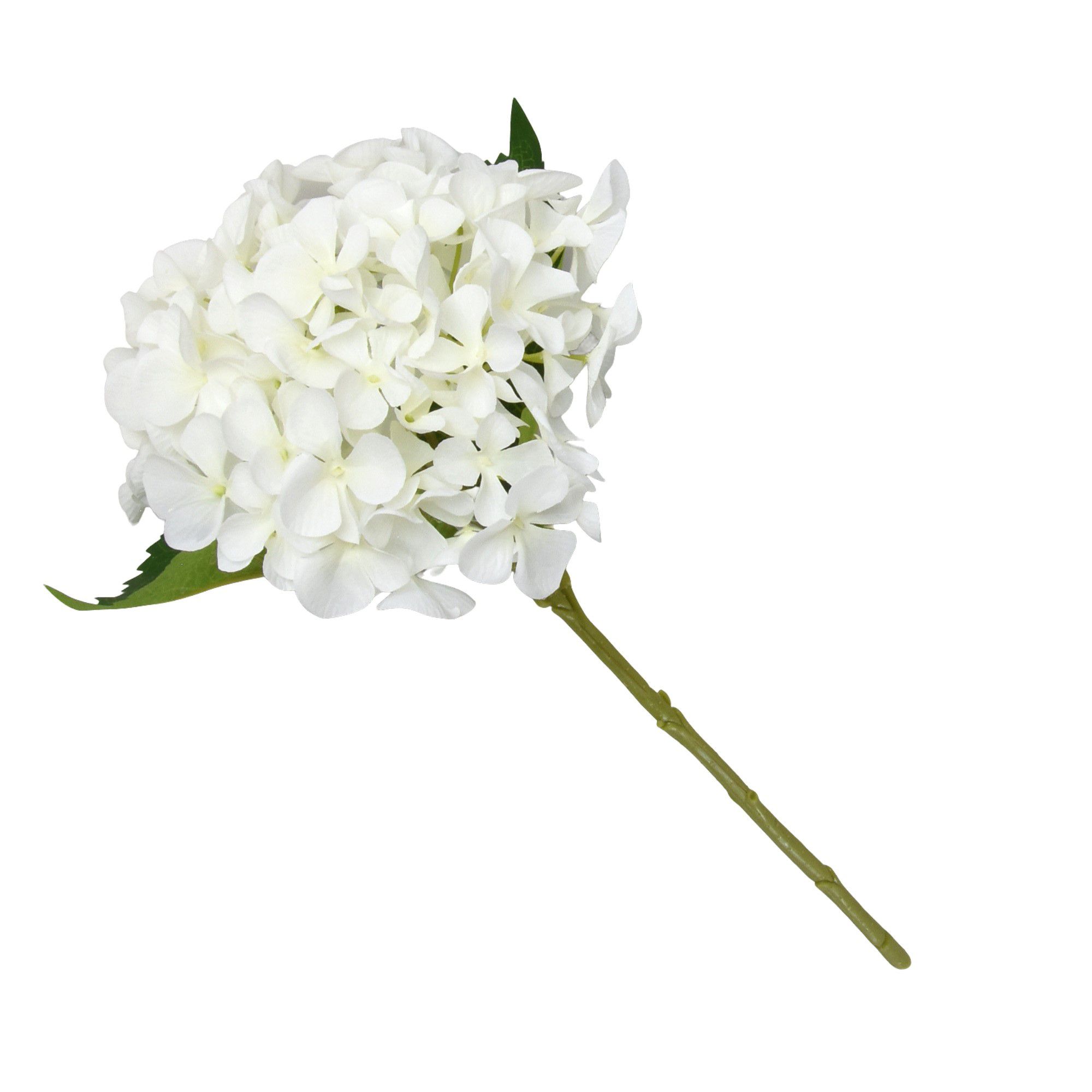 White Hydrangea Single stem Artificial flower (H) 470mm
