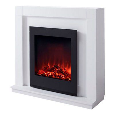 White Inset Electric Fire suite