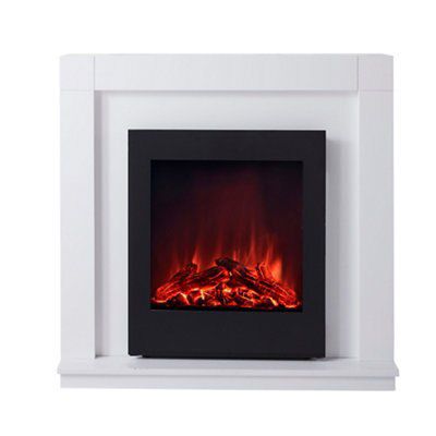 White Inset Electric Fire suite