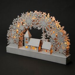 White LED Reindeer forest Silhouette