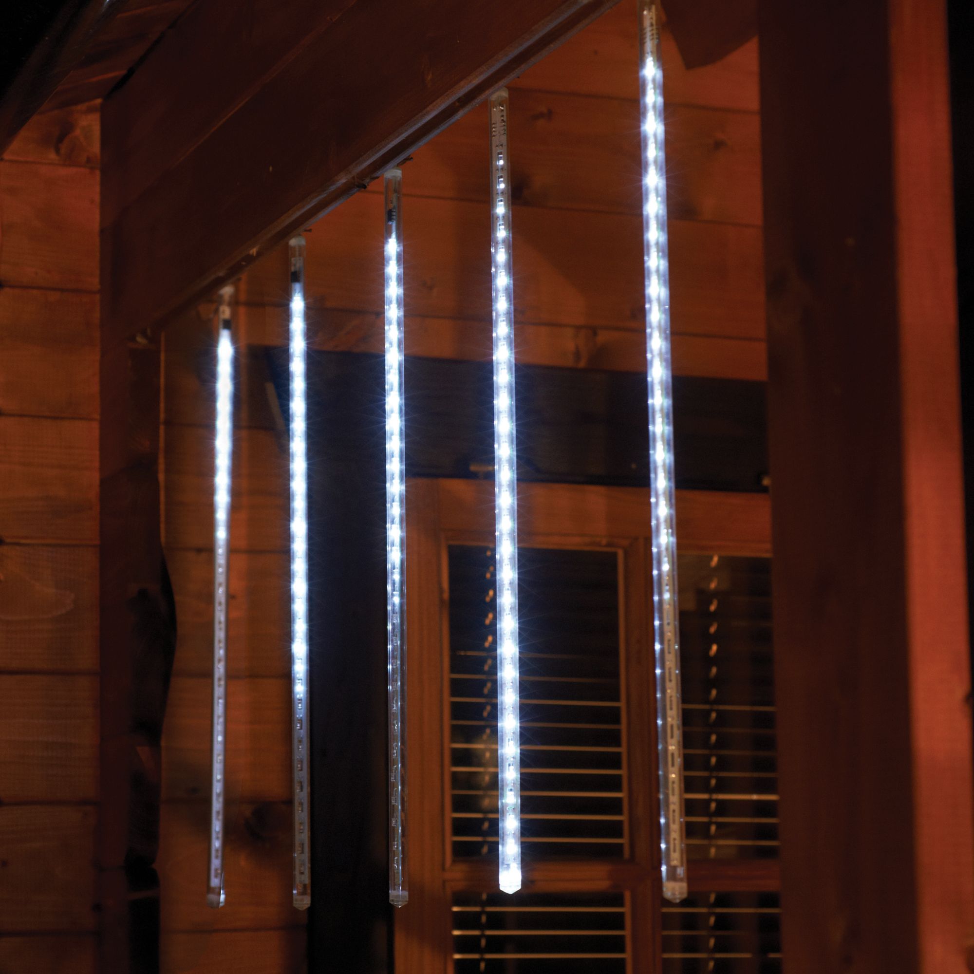 White LED White Snowing shower Single Christmas light (H) 500mm, Pack of 5