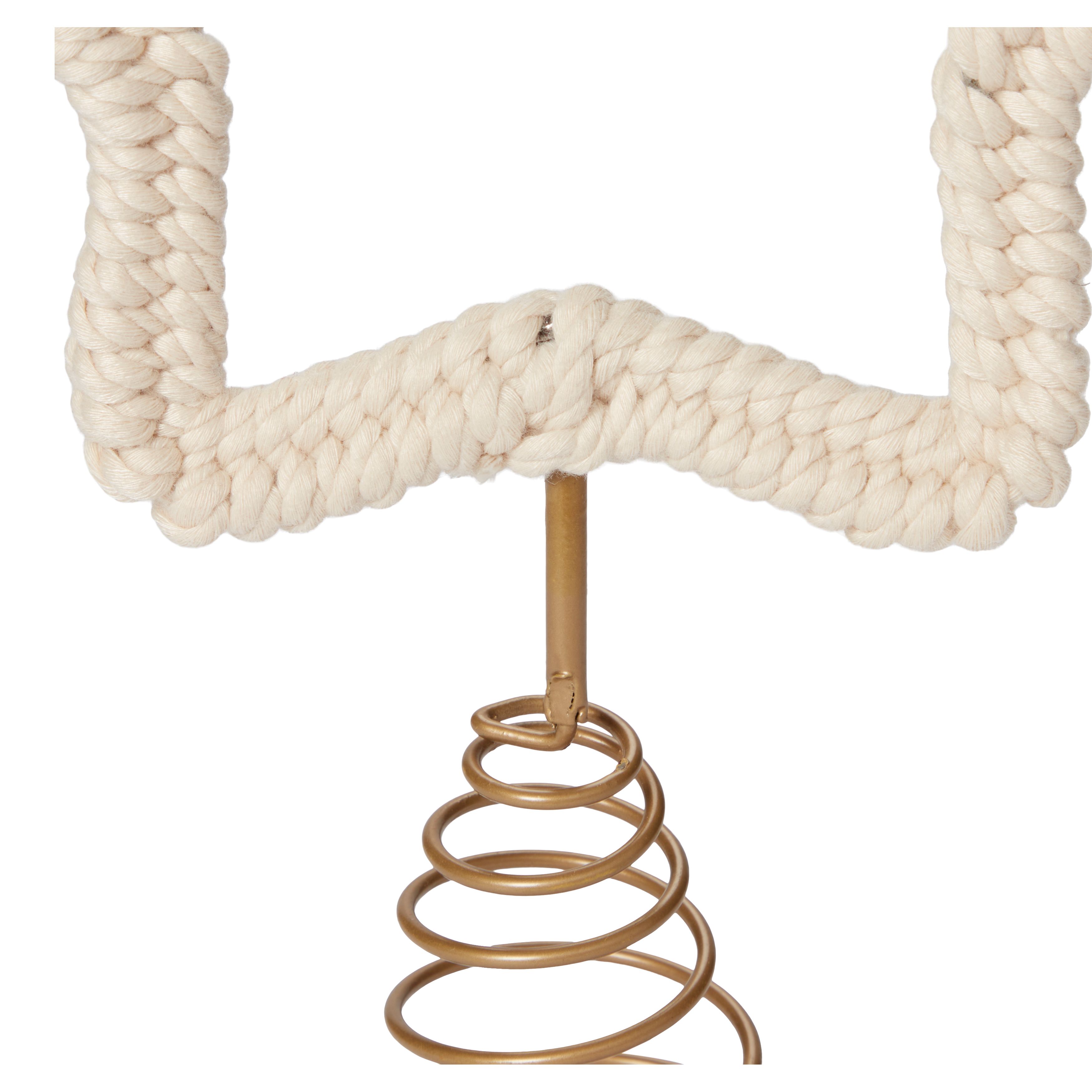 White Macrame & metal Star Christmas tree topper - 3