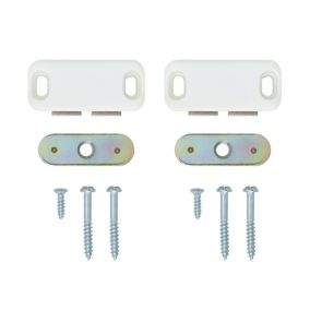 White Magnetic Cabinet catch (W)21.5mm, Pack of 2