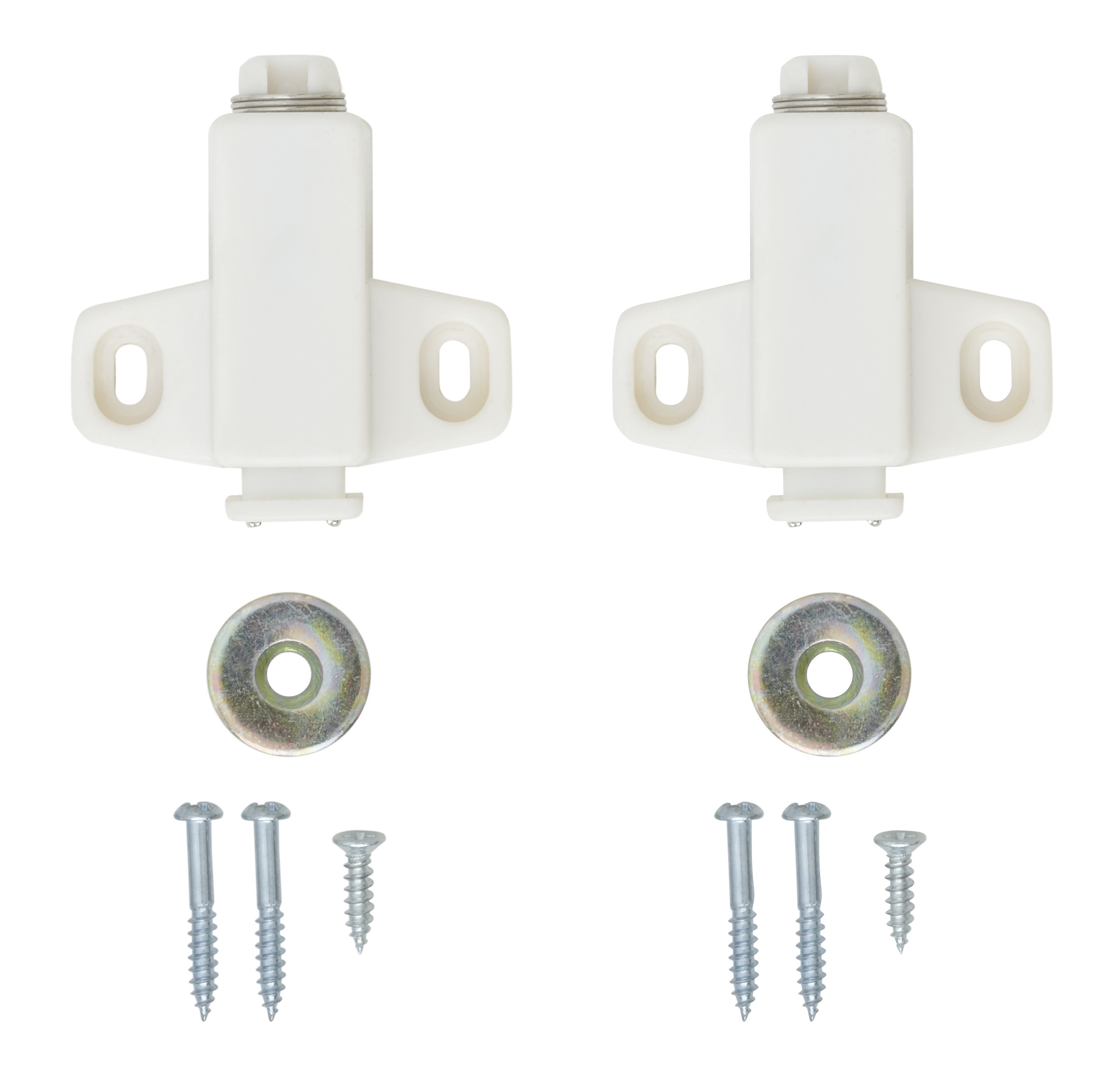 White Magnetic Cabinet catch (W)43mm, Pack of 2