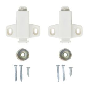 White Magnetic Cabinet catch (W)43mm, Pack of 2