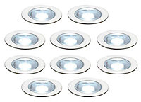 White Mains-powered White LED Deck lighting kit, Pack of 10