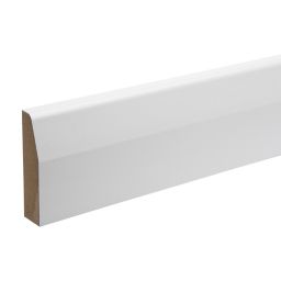 White MDF Chamfered Architrave (L)2.18m (W)69mm (T)18mm