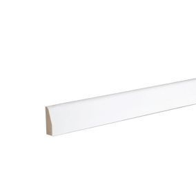 White MDF Chamfered Architrave (L)2.1m (W)44mm (T)14.5mm, Pack of 5
