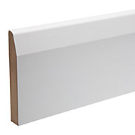 White MDF Chamfered Skirting board (L)2.4m (W)119mm (T)18mm 7.3kg, Pack of 2