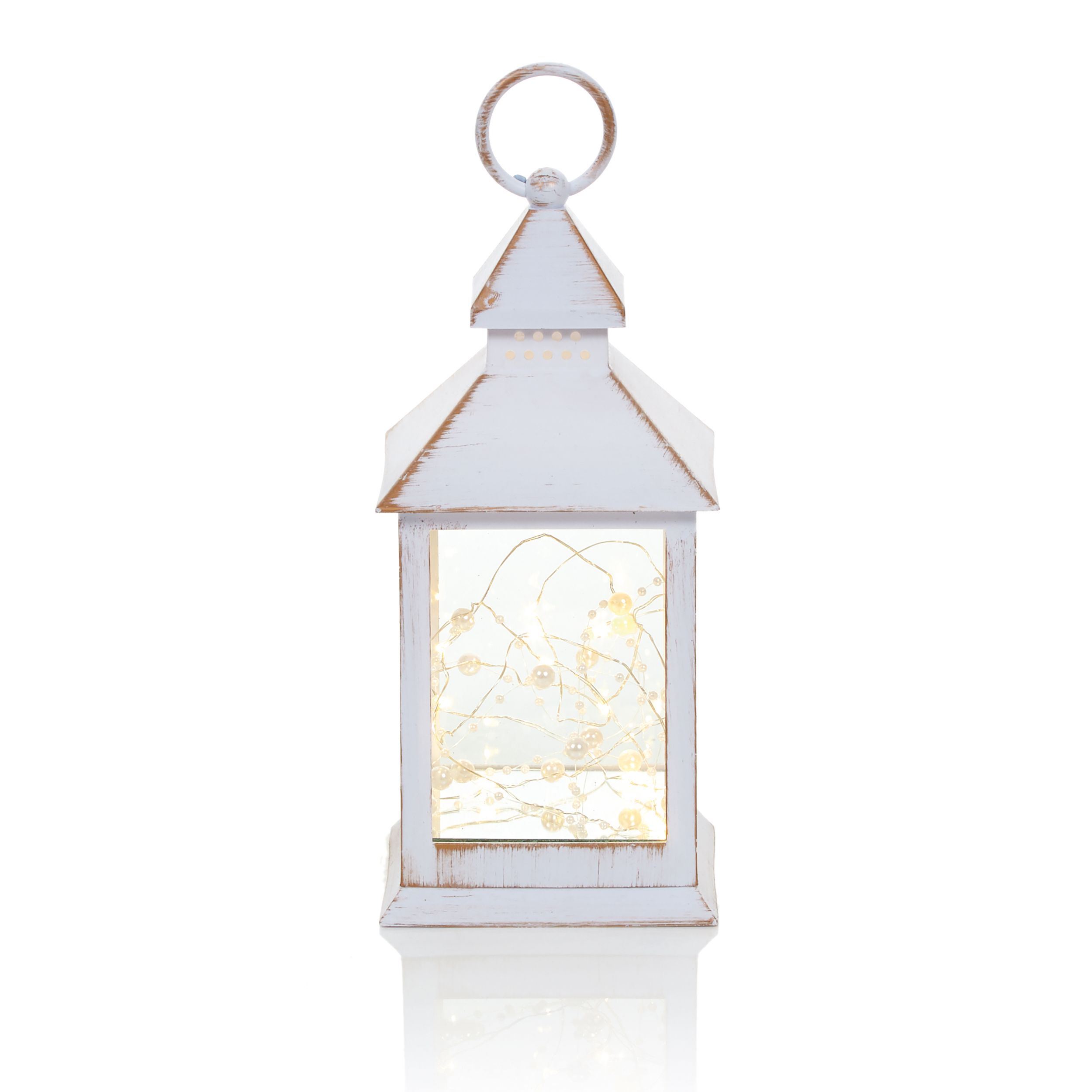 White Metal & plastic Lantern, (W) 11cm x (D) 11cm at B&Q