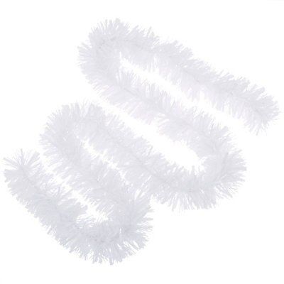 White Metallic effect Christmas tinsel 2m