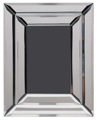 White Mirrored effect Single Picture frame (H)15.24cm x (W)10.16cm