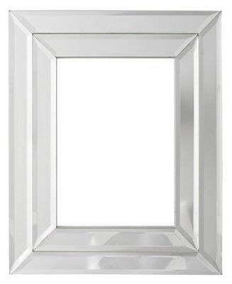 White Mirrored effect Single Picture frame (H)17.78cm x (W)12.7cm