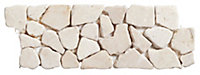 White Mosaic Marble Border tile, (L)300mm (W)100mm