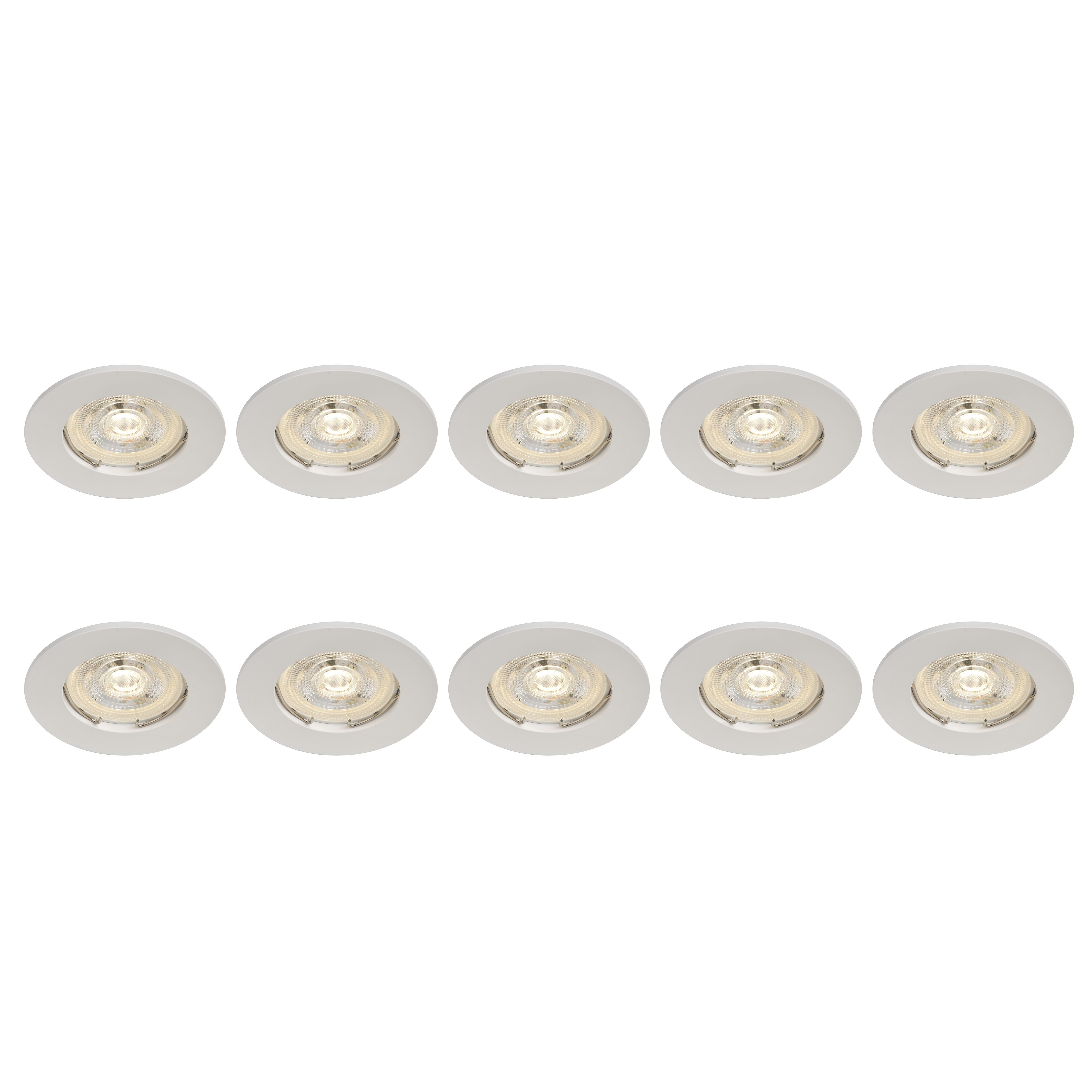 White Non-adjustable LED Neutral white Downlight 3.1W IP20, Pack of 10 ...