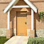 White oak veneer External Front door & frame with letter plate, (H)2074mm (W)932mm