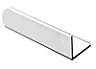 White Painted Aluminium Equal L-shaped Angle profile, (L)1m (W)15mm