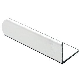 White Painted Aluminium Equal L-shaped Angle profile, (L)1m (W)20mm (D)20mm (T)1.5mm