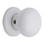 White Painted Wood Round Door knob (Dia)56.55mm, Pair