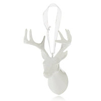 White Plastic 3D stag head Decoration