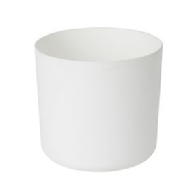 White Plastic Circular Plant pot (Dia)17.6cm
