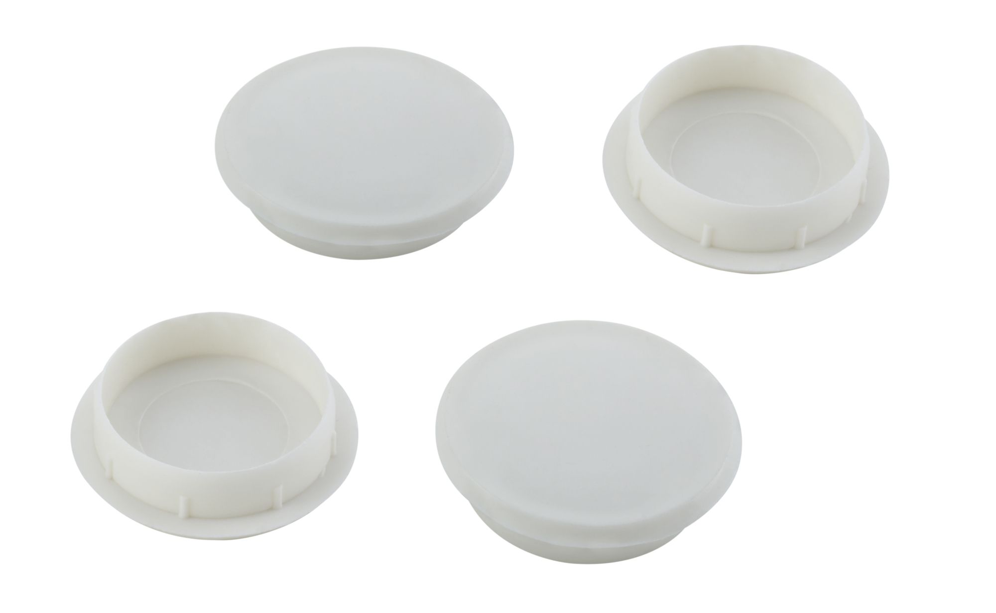 White Plastic Cover cap (Dia)26mm, Pack of 4