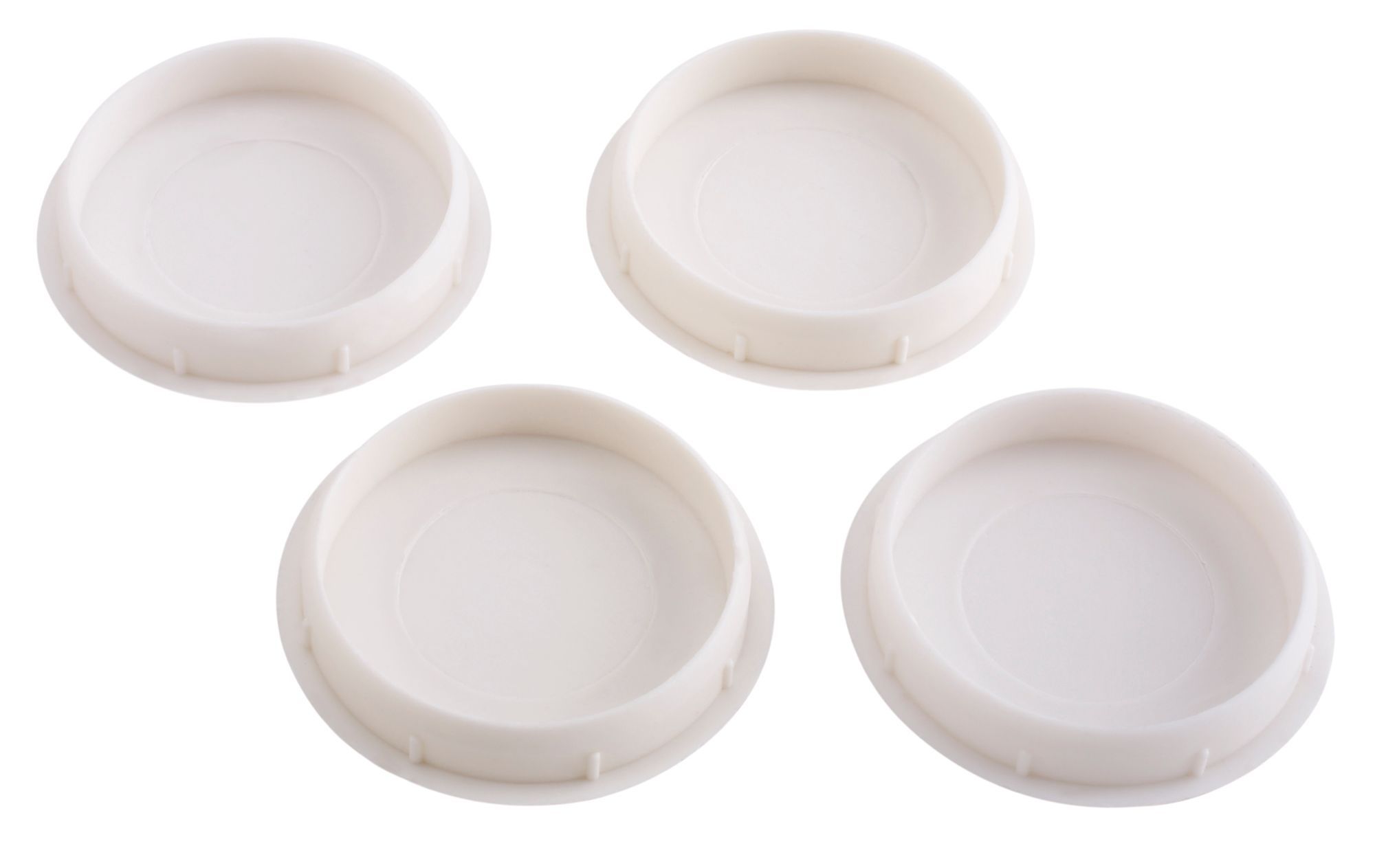 White Plastic Cover cap (Dia)35mm, Pack of 4