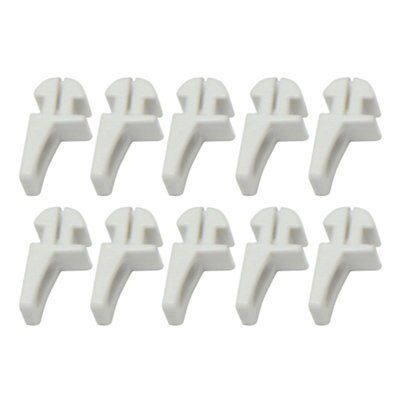 White Plastic Curtain Hook (l)19.1mm, Pack Of 10 