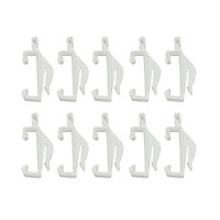 White Plastic Curtain hook (L)48.5mm, Pack of 10