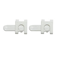 White Plastic Curtain track end stop (L)19.4mm, Pack of 2