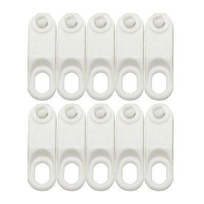 White Plastic Curtain track glide hook (L)11.5mm, Pack of 10