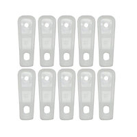 White Plastic Curtain track glide hook (L)34mm, Pack of 10
