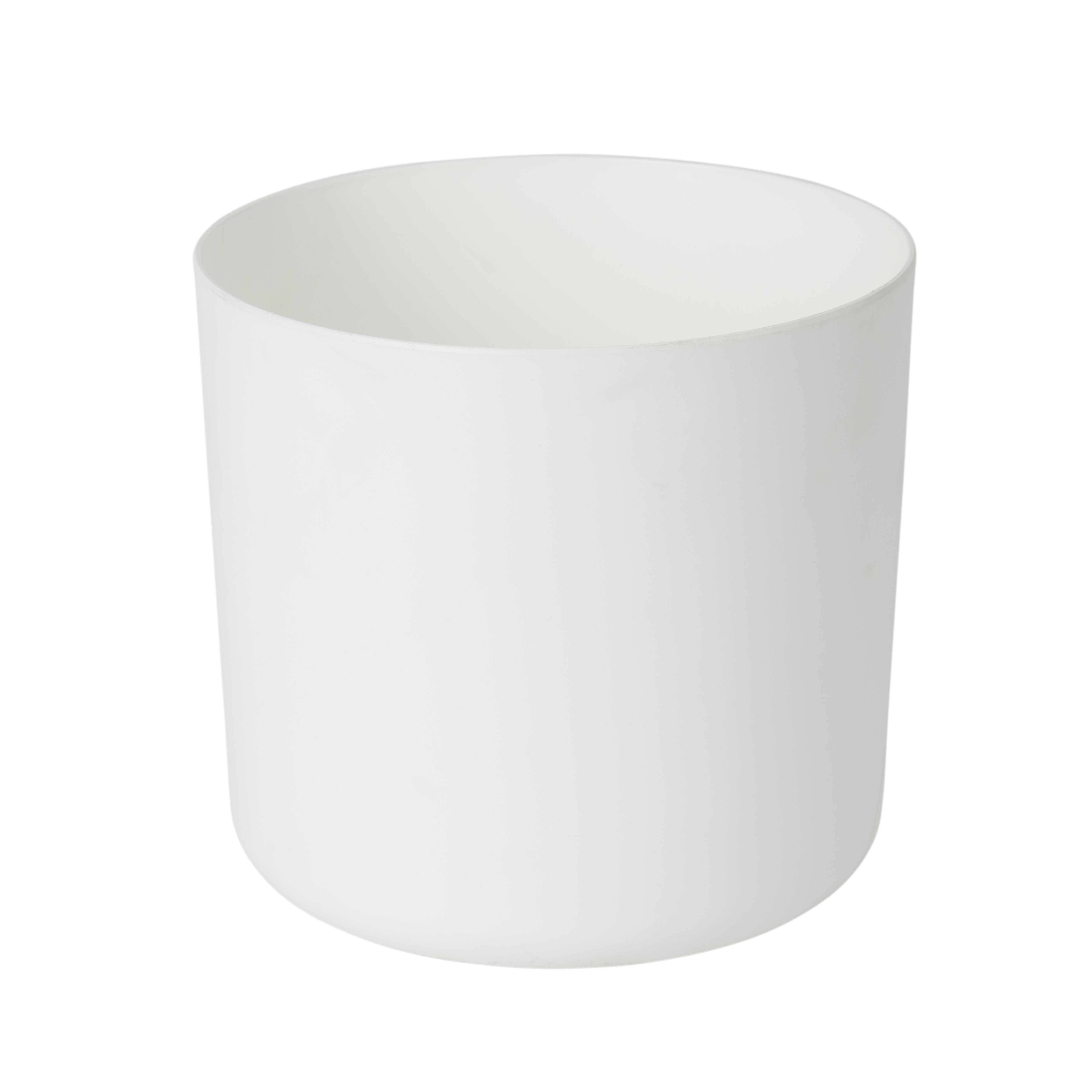 White Plastic Plant pot (Dia)17.6cm | DIY at B&Q