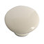 White Plastic Round Cabinet Knob (Dia)40mm