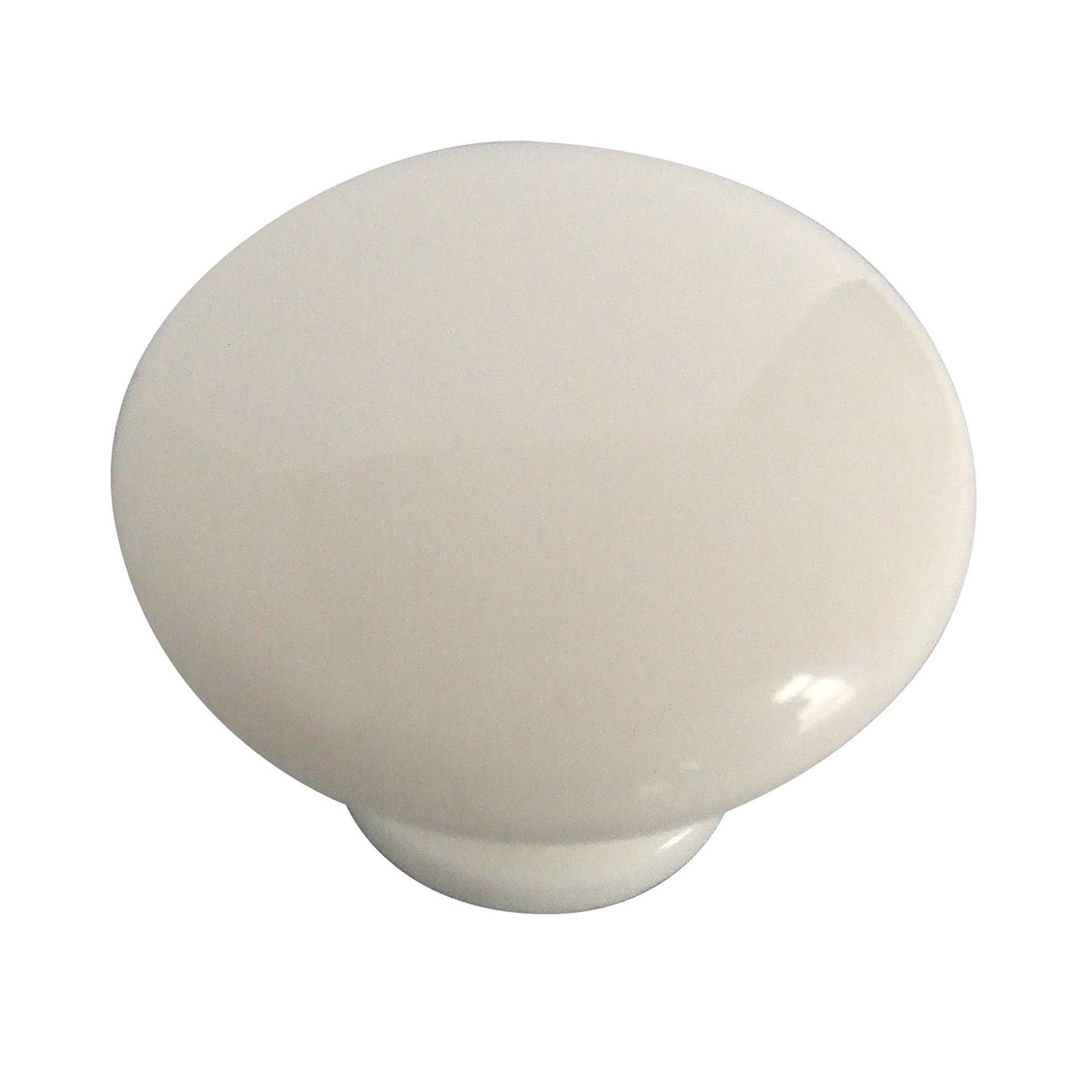 White Plastic Round Cabinet Knob (Dia)40mm