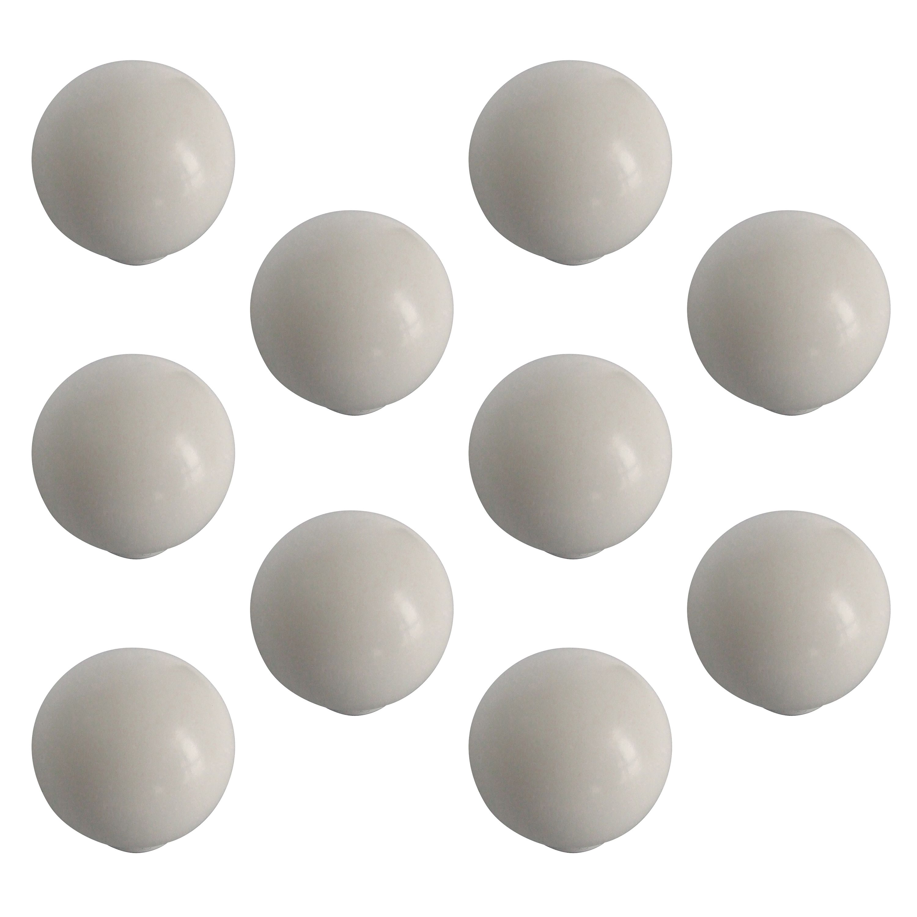 White Plastic Round Furniture Knob, Pack of 10