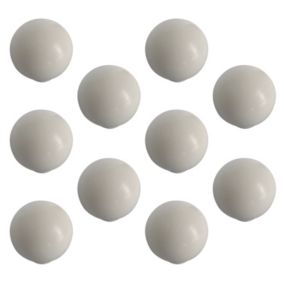 White Plastic Round Furniture Knob, Pack of 10