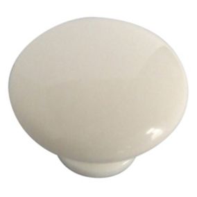 White Plastic Round Internal Door knob (Dia)40mm, Pack of 10