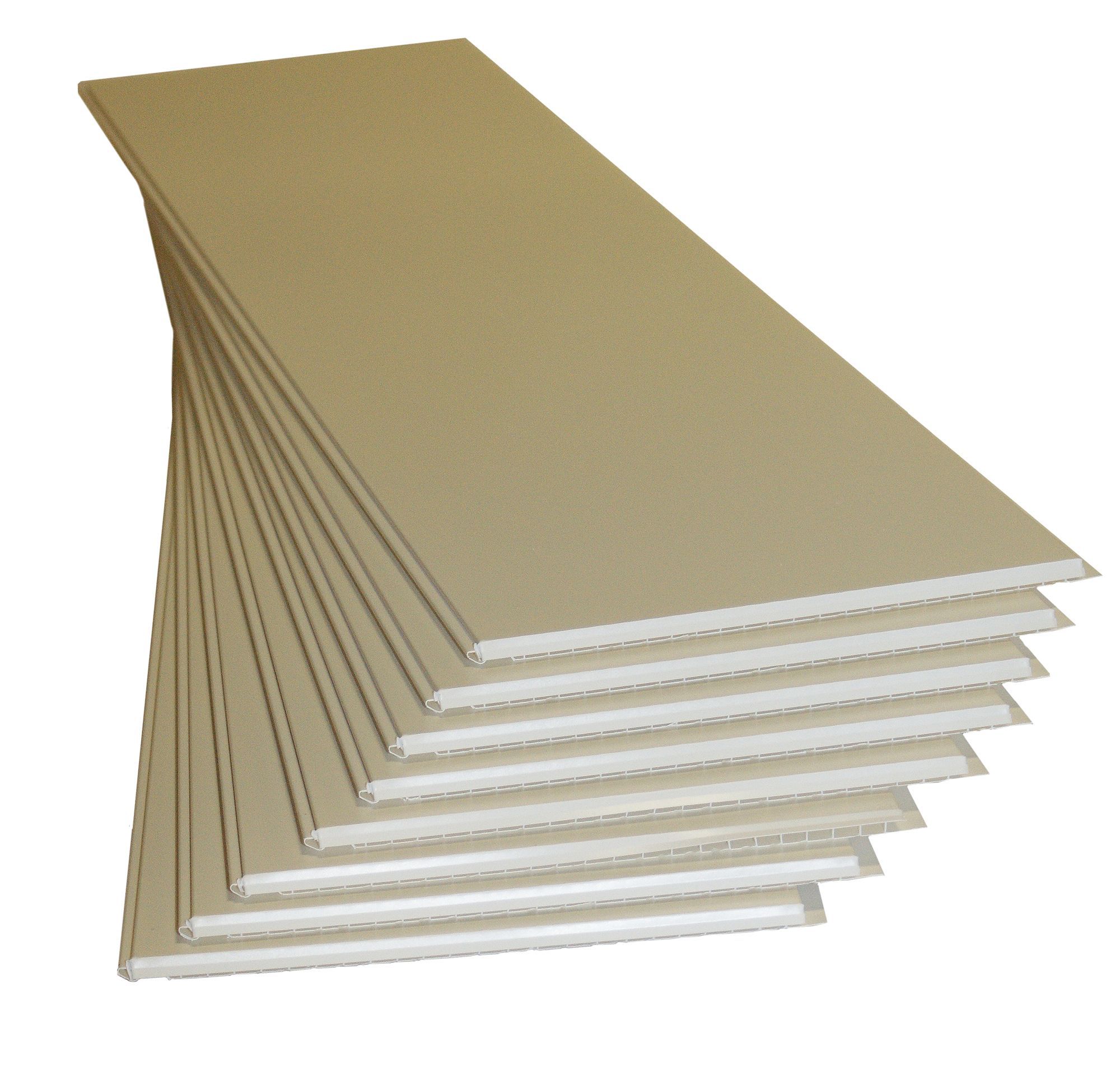 White Polyvinyl chloride (PVC) Cladding (L)1.2m (W)250mm (T)10mm, Pack of 8