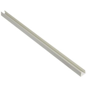White Polyvinyl chloride (PVC) Edge trim, (L)2.5m (W)14mm (T)23mm