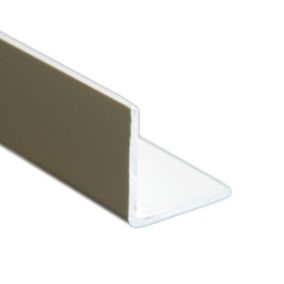 White Polyvinyl chloride (PVC) Equal L-shaped Angle profile, (L)2m (W)20mm (T)1mm